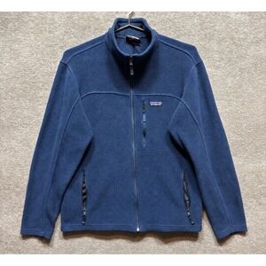 Patagonia Synchilla 1/2 Zip Pullover Mens Medium Blue Sweatshirt Half Zip EUC